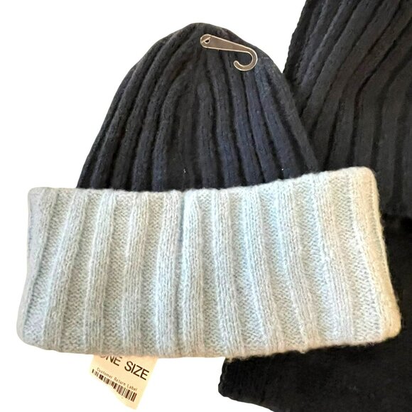 On 34th Navy and Lt Blue Hat and Scarf Set NWT - Picture 2 of 3
